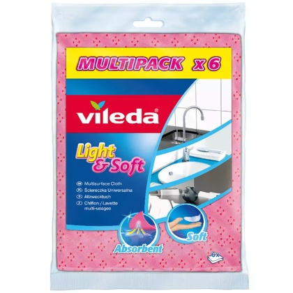 Универсални кърпи VILEDA Light & Soft, 6 бр