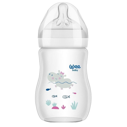 Бебешко шише с широк биберон Wee Baby Natural, 250 мл