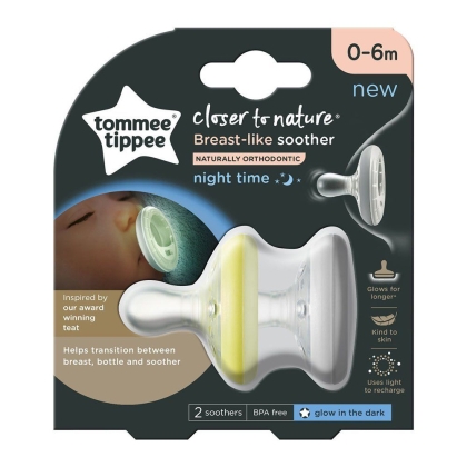 Ортодонтични залъгалки Tommee Tippee Breast Like, 0-6месеца, 2 бр