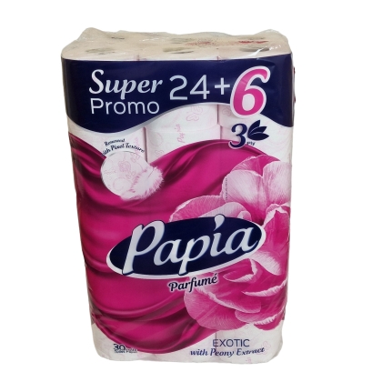 Тоалетна хартия PAPIA Exotik 24+6 бр