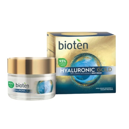 Нощен крем, BIOTEN, Hyaluronic Gold, 50 мл