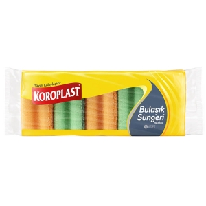 Гъба за съдове с канал KOROPLAST, 5 бр