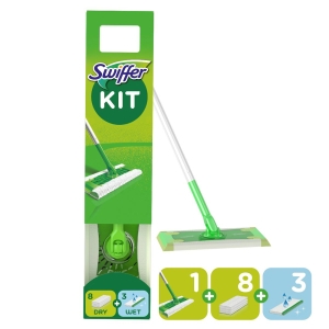 Подочистачка Swiffer, 8 сухи и 3 мокри кърпи