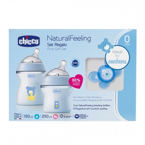 Подаръчен комплект за новородено бебе CHICCO Natural Feeling, момче