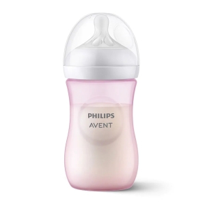 Бебешко шише против колики Philips AVENT Natural, розово, 260 мл