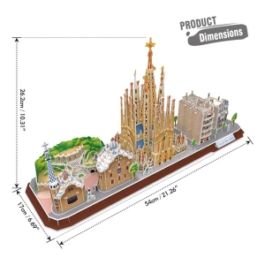 Пъзел CUBIC Fun, 3D, 186 части, Barcelona