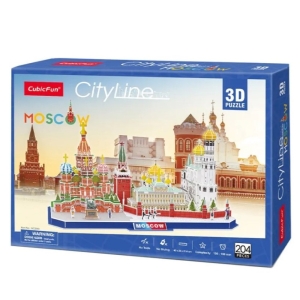 Пъзел CUBIC Fun, 3D, City Line Moscow, 204 части