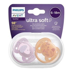 Ортодонтични Залъгалки Philips AVENT Ultra Soft, 6-18 месеца, 2 бр