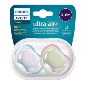 Ортодонтични залъгалки Philips AVENT Ultra Air, 0-6 месеца, 2 бр