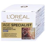 Нощен крем, LOREAL Age Specialist 65+,  50 мл